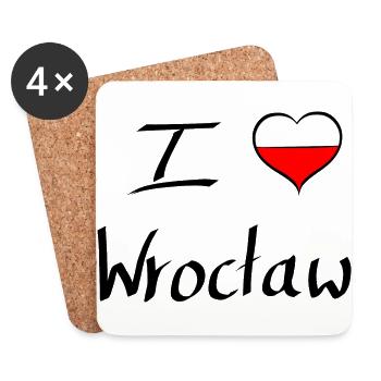 I love wroclaw - Ich liebe Breslau - Untersetzer (4er-Set) - Weiß - Vorne