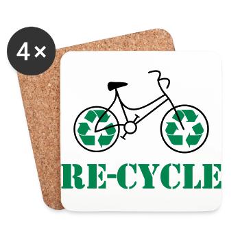Re cycle - Dessous de verre (lot de 4) - blanc - Devant