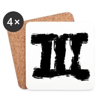 3 - Dessous de verre (lot de 4) - blanc - Devant