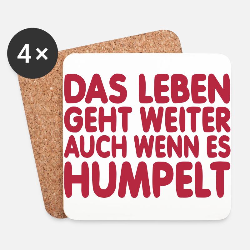 Das Leben Geht Weiter Auch Wenn Es Humpelt - Untersetzer (4er-Set) - Weiß