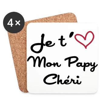 Papy Chéri / Grand-Père / Naissance / Bébé - Coasters (set of 4) - white - Front
