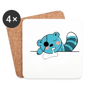 Pirate bear - Coasters (set of 4) - white - Front