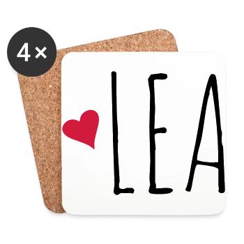 Coole Lea Geschenke mit Herz - Untersetzer (4er-Set) - Weiß - Vorne