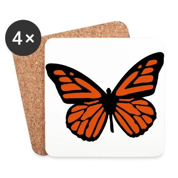 Schmetterling - Untersetzer (4er-Set) - Weiß - Vorne