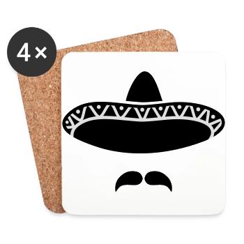 sombrero - Dessous de verre (lot de 4) - blanc - Devant