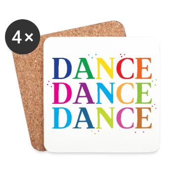 danse danse danse danse en arc-en-ciel - Dessous de verre (lot de 4) - blanc - Devant
