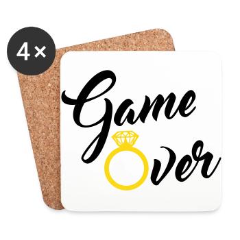 game over - Untersetzer (4er-Set) - Weiß - Vorne