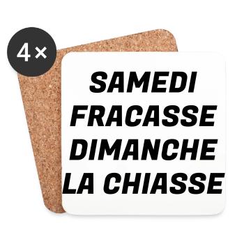 Alcool / Humour / Alcoolo / Alcolo / Apéro / Fête - Dessous de verre (lot de 4) - blanc - Devant