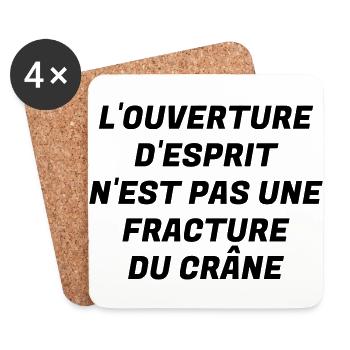 Humour - Drôle - Blague - Rire - Fun - Cool - Dessous de verre (lot de 4) - blanc - Devant