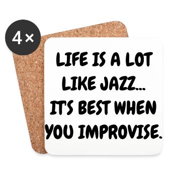 Jazz - Music - Blues - Funk - Jazzman - Groove - Coasters (set of 4) - white - Front