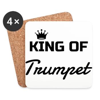 Trompette Trompettiste Musique Musicien Concert - Dessous de verre (lot de 4) - blanc - Devant