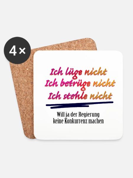 Ich luege nicht, betrüge nicht und stehle nicht - Untersetzer (4er-Set) - Weiß