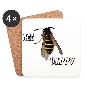 BEE Happy BAC - Dessous de verre (lot de 4) - blanc - Devant