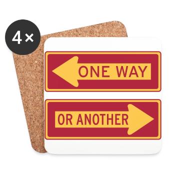 ONE WAY OR ANOTHER Einbahnstraße Richtung Ausweg - Untersetzer (4er-Set) - Weiß - Vorne