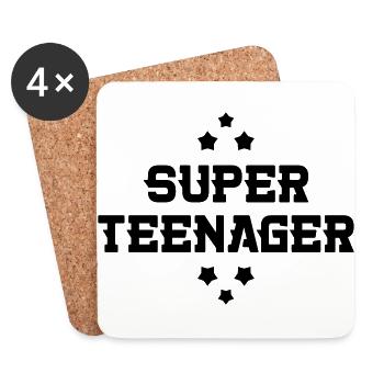 Teenager / Jugendliche / Jugendlicher / Kind - Untersetzer (4er-Set) - Weiß - Vorne