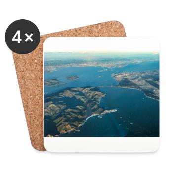 Le Golden Gate Bridge de San Francisco - Dessous de verre (lot de 4) - blanc - Devant