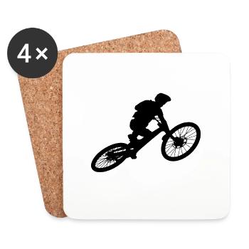 Mountainbike, MTB downhill. bmx, mountain biker - Untersetzer (4er-Set) - Weiß - Vorne