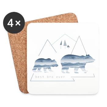Best bro ever Best Brother Big Brother - Coasters (set of 4) - white - Front