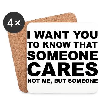 I don't care - Untersetzer (4er-Set) - Weiß - Vorne