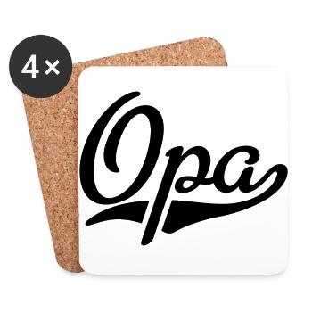 Opa - Untersetzer (4er-Set) - Weiß - Vorne