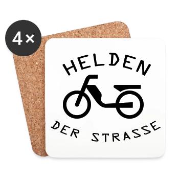 Helden der STRASSE - Untersetzer (4er-Set) - Weiß - Vorne
