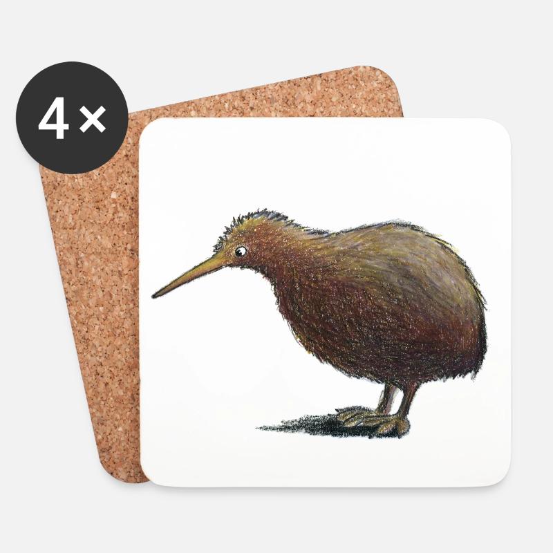 Kiwi - Untersetzer (4er-Set) - Weiß