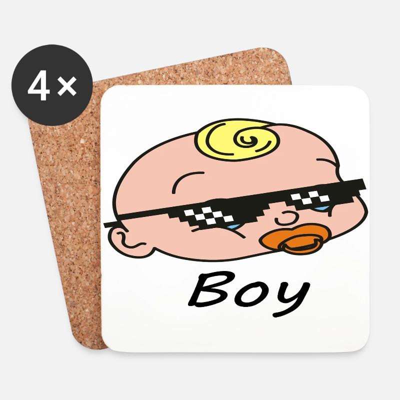 Baby Boy Kind Geschenk Idee Lieber Kinder Liebe - Untersetzer (4er-Set) - Weiß