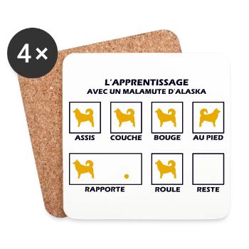 Education noir - Dessous de verre (lot de 4) - blanc - Devant