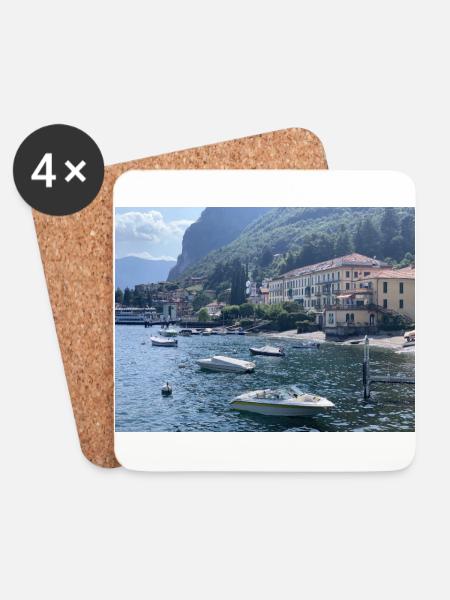 Lake Como / Comer See- Bildschönes Motiv - Untersetzer (4er-Set) - Weiß