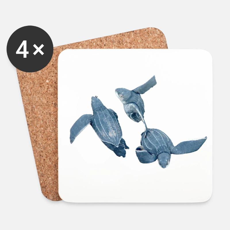 Lederschildkröte 2 - Untersetzer (4er-Set) - Weiß