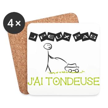 T shirt j'peux pas j'ai tondeuse - Dessous de verre (lot de 4) - blanc - Devant