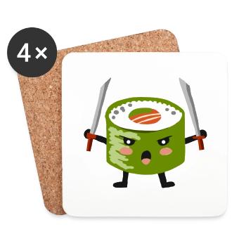 Sushi samurai ninja - Coasters (set of 4) - white - Front