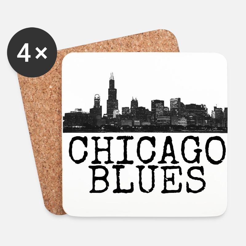 chicago blues - Untersetzer (4er-Set) - Weiß