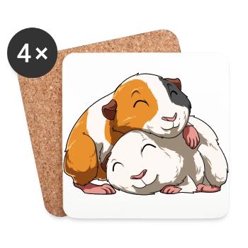 Guinea pig couple - Coasters (set of 4) - white - Front