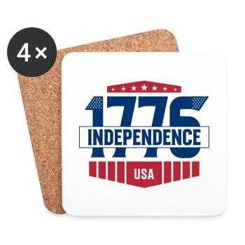 Independence of 4 July - Coasters (set of 4) - white - Front