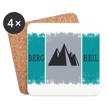 bergsteiger klettern bergsteigergruß "berg heil" - Untersetzer (4er-Set) - Weiß - Vorne