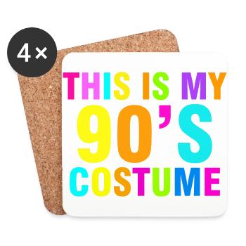 C'est mon costume des années 90 rétro vintage 90 s - Dessous de verre (lot de 4) - blanc - Devant