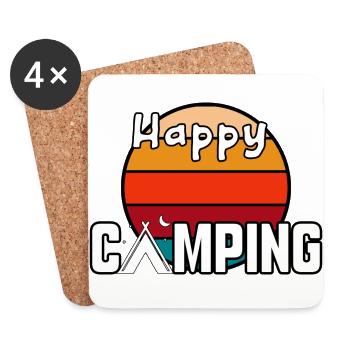 Viel Spaß beim Campen - Untersetzer (4er-Set) - Weiß - Vorne