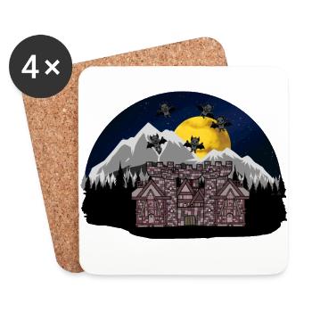 Bats Carpathian Horror Castle Halloween Spooky - Coasters (set of 4) - white - Front