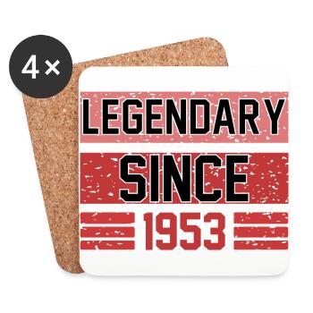 Legendary Since 1953 Happy Birthday 70 Years - Untersetzer (4er-Set) - Weiß - Vorne