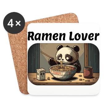 Panda Ramen/Ramen Liebhaber - Untersetzer (4er-Set) - Weiß - Vorne
