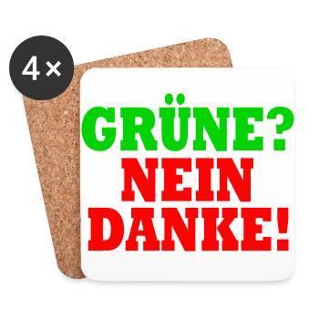 grüne nein danke - Untersetzer (4er-Set) - Weiß - Vorne