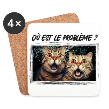 Où est le problème? - Dessous de verre (lot de 4) - blanc - Devant