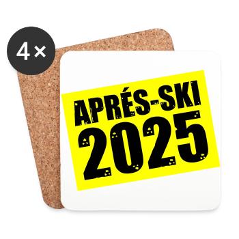 Apres Ski 2025 - Untersetzer (4er-Set) - Weiß - Vorne