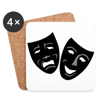 Masken - Untersetzer (4er-Set) - Weiß - Vorne