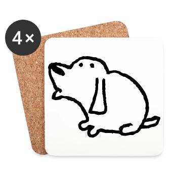 Kleiner Hund - Untersetzer (4er-Set) - Weiß - Vorne