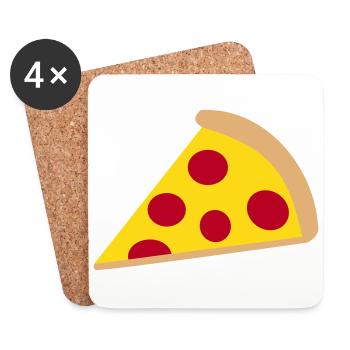Pizza - Dessous de verre (lot de 4) - blanc - Devant