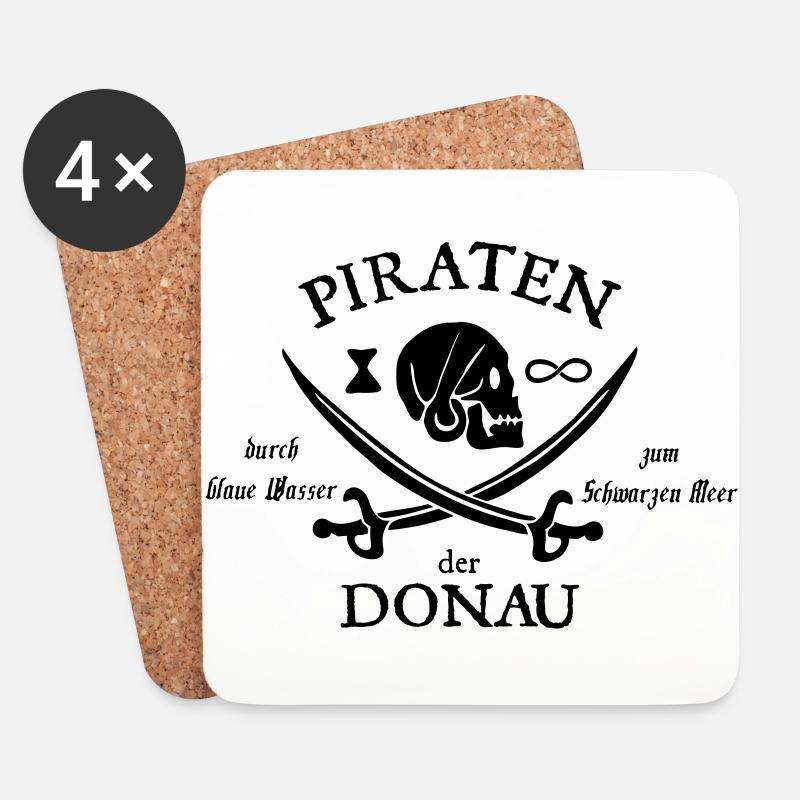 Piraten der Donau - Untersetzer (4er-Set) - Weiß