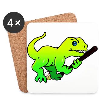 sports-dinos baseball (DDP) - Untersetzer (4er-Set) - Weiß - Vorne