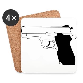 Gun - Coasters (set of 4) - white - Front